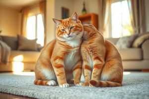 рыжий кот и кошка