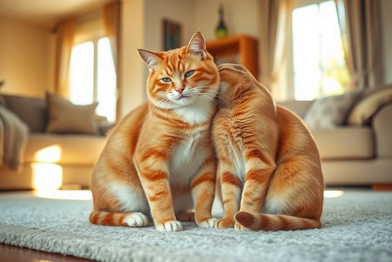 рыжий кот и кошка